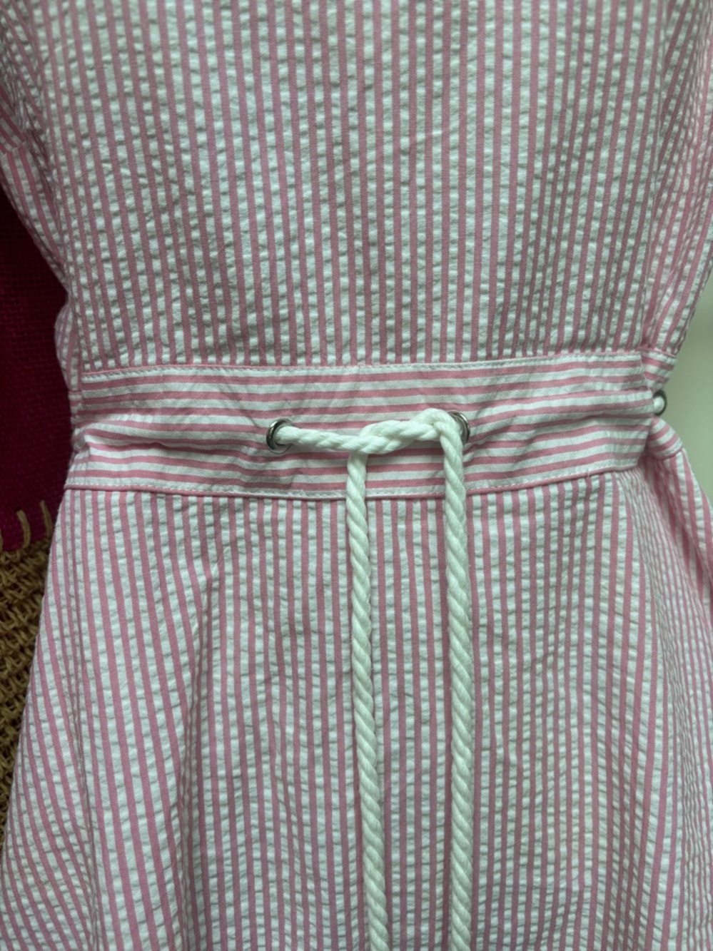 Talbots pink and white seersucker dress. - Picture 2 of 6